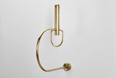 Pair of Sculptural Brass Wall Lamps Europe Mid 20th Century