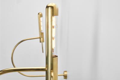 Pair of Sculptural Brass Wall Lamps Europe Mid 20th Century