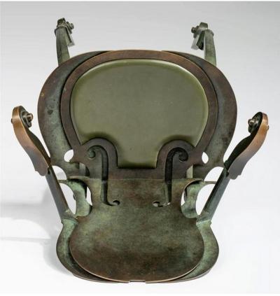 Pair of Sculptural Bronze Armchairs by Arman Fernandez
