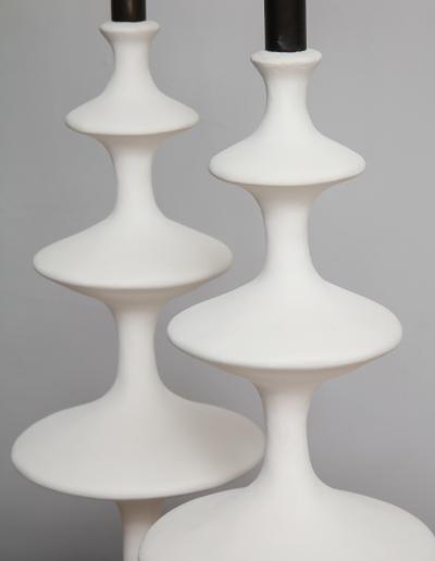 Pair of Sculptural Custom Plaster Table Lamps