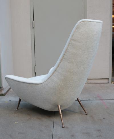 Pair of Sculptural Italian Tall Back Armchairs