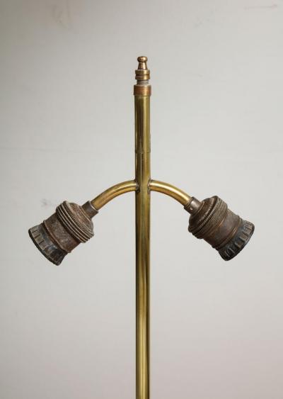 Pair of Sculptural Mid Century Modern Brass Disc Lamps
