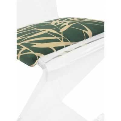 Pair of Sculptural Solid Lucite Bar Stools with Upholstered Seats 1970s