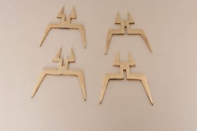 Pair of Sculptural Vintage Brutalist Candle Holders in Polished Brass