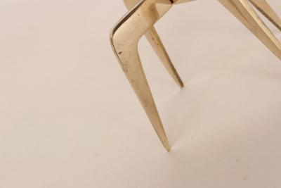 Pair of Sculptural Vintage Brutalist Candle Holders in Polished Brass