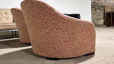 Pair of Sensational Pink Chenille Club Chairs