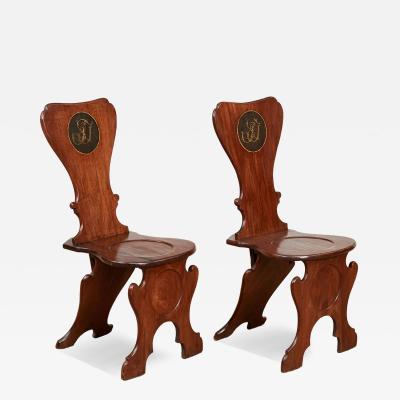 Pair of Sgabello Hall Chairs