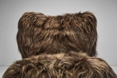 Pair of Sheepskin Easy Chairs in the manner of Erik Bertil Karl n Sweden 1940s