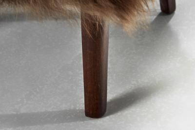 Pair of Sheepskin Easy Chairs in the manner of Erik Bertil Karl n Sweden 1940s