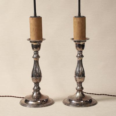 Pair of Sheffield Candlestick Lamps
