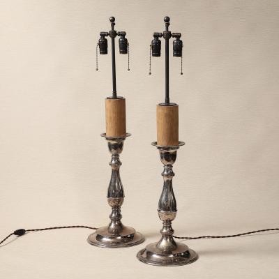 Pair of Sheffield Candlestick Lamps