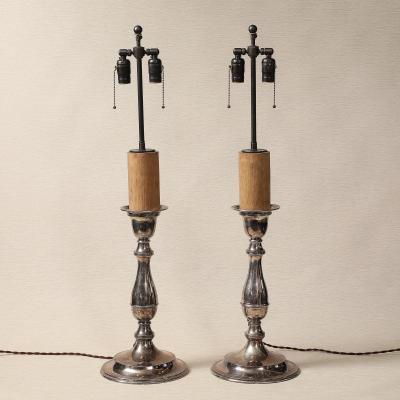 Pair of Sheffield Candlestick Lamps