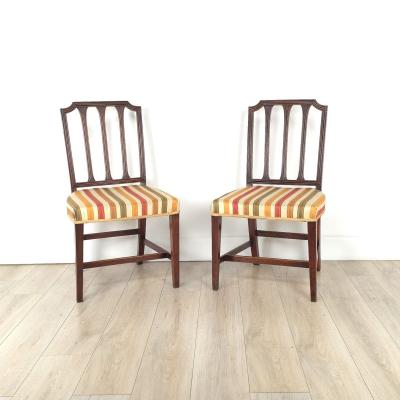 Pair of Sheraton Mahogany Side Chairs England 19th century