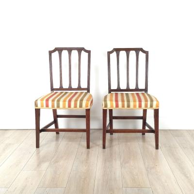 Pair of Sheraton Mahogany Side Chairs England 19th century