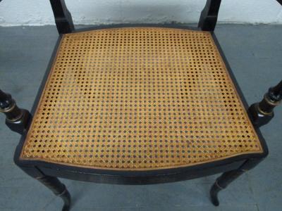 Pair of Sheraton Style Stenciled Armchairs