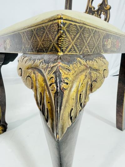 Pair of Side Chairs With Gold Gilt Claw Foot Details Circa 1940s