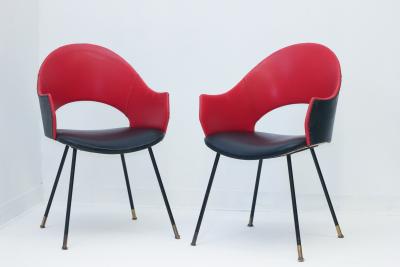 Pair of Side Chairs designed by Cerutti di Ugo DAlessio C 1960 Italy