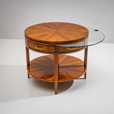 Pair of Side Tables with Hidden Glass Tops Probably Italy Mid 20th Century