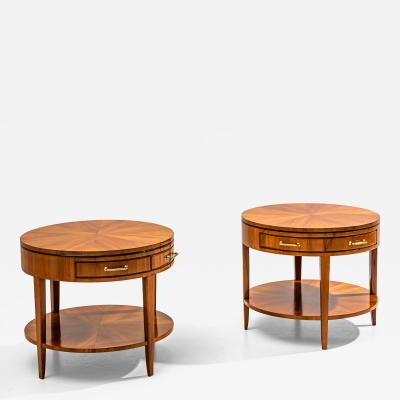 Pair of Side Tables with Hidden Glass Tops Probably Italy Mid 20th Century