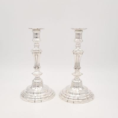 Pair of Silver Candlesticks France 19th century