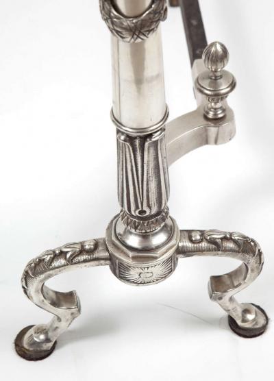 Pair of Silver Plate Andirons