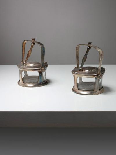 Pair of Silver Plate Cheese Holders by Gio Ponti for Calderoni