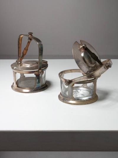 Pair of Silver Plate Cheese Holders by Gio Ponti for Calderoni