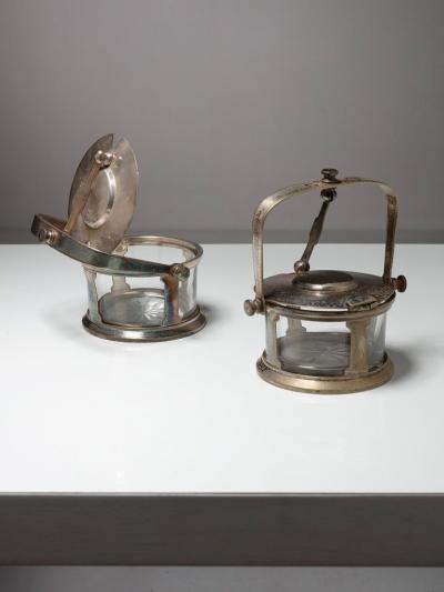 Pair of Silver Plate Cheese Holders by Gio Ponti for Calderoni