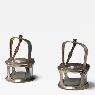 Pair of Silver Plate Cheese Holders by Gio Ponti for Calderoni