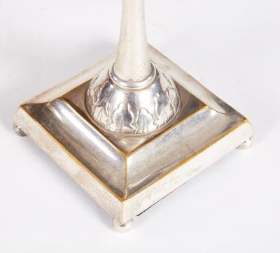 Pair of Silver Rimmed Horn Cups in Stands