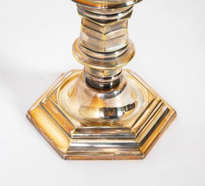 Pair of Silvered Photophores with Hurricane Shades