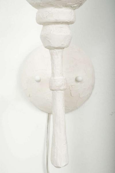 Pair of Single Arm White Plaster Sconces