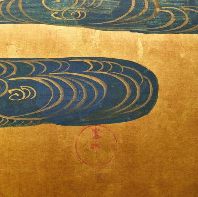 Pair of Six Panel Japanese Screens Early Snow