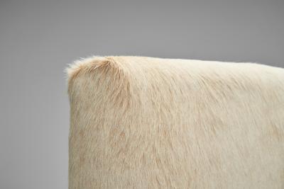 Pair of Slipper Chairs in Off White Ponyskin Europe 1960s