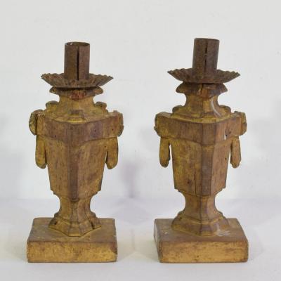 Pair of Small 18th Century Italian Neoclassical Candleholders Candlesticks