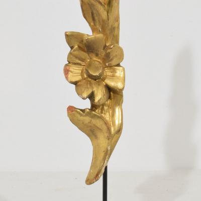 Pair of Small 19th Century Italian Carved Giltwood Baroque Style Ornaments