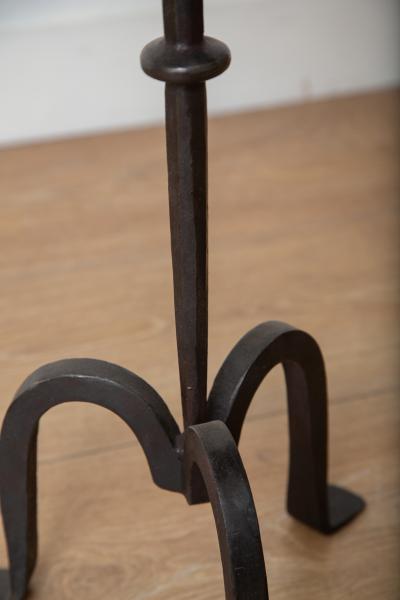Pair of Small Black Iron Side or Drink Tables