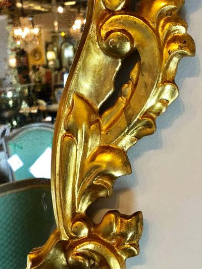 Pair of Small Giltwood Italian Rococo Style Wall Mirrors