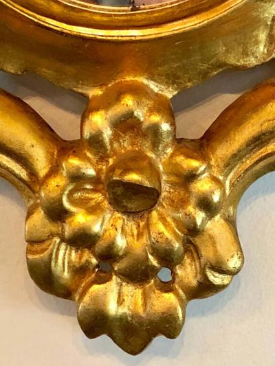 Pair of Small Giltwood Italian Rococo Style Wall Mirrors