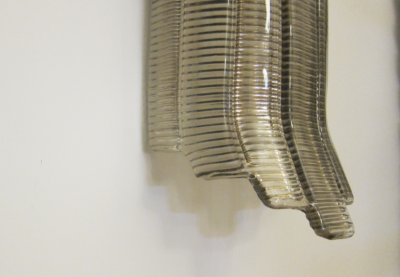 Pair of Smoked Texture Art Deco Style Long Murano Glass Wall Sconces