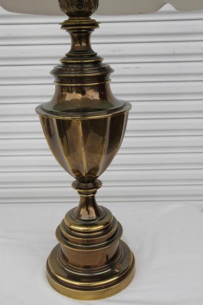 Pair of Solid Brass 12 Sided Trophy Urn Lamp