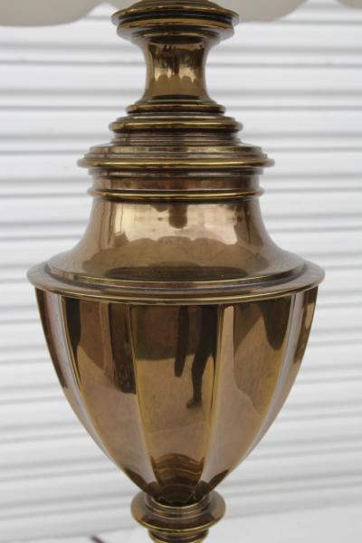 Pair of Solid Brass 12 Sided Trophy Urn Lamp