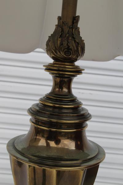 Pair of Solid Brass 12 Sided Trophy Urn Lamp