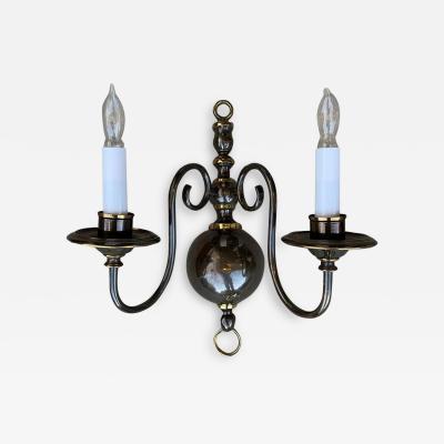Pair of Solid Brass Sconces by Feldman Lighting circa 1970
