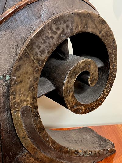 Pair of South Indian Hand Carved Fore and Aft Indian Snake Boat Prows