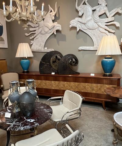 Pair of South Indian Hand Carved Fore and Aft Indian Snake Boat Prows