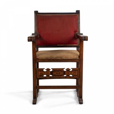 Pair of Spanish Colonial Walnut Arm Chairs