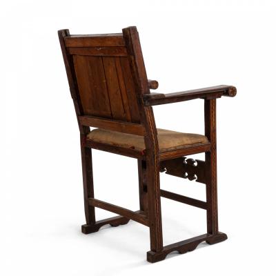 Pair of Spanish Colonial Walnut Arm Chairs
