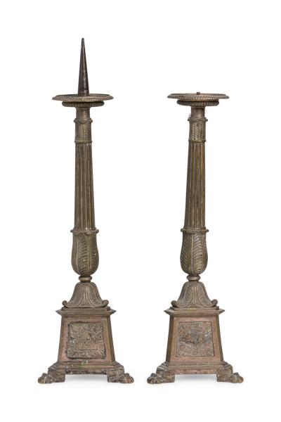 Pair of Spanish Renaissance Altar Candlesticks