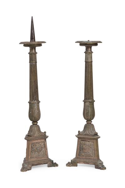 Pair of Spanish Renaissance Altar Candlesticks